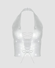 Rosmer Sequin Shoelace Corset