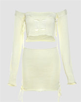 Off Shoulder Cut Out Two-Piece Set