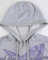 Butterfly Vintage Printed Hoodie