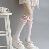 Cute Bow Lace Lolita High Tube Socks