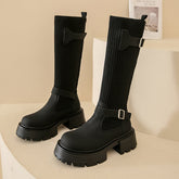 Platform Knee High Sock Boots