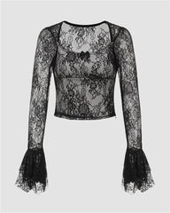 Halloween Gothic Rose Lace Top