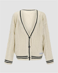 Star Patched Cable Cardigan