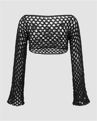 Dark Fishnet Crochet Bolero