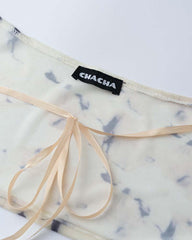 Promethean Halter Mesh Sleeves Crop Top