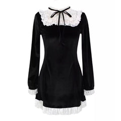 Larme Doll Velvet Lace Mini Dress