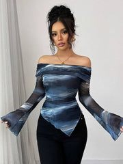 One-Shoulder Collar T-Shirt