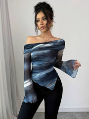 One-Shoulder Collar T-Shirt