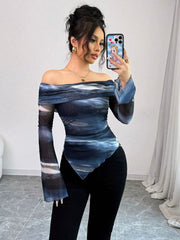 One-Shoulder Collar T-Shirt