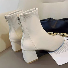 Chunky-Heeled Mid-Heel Boots