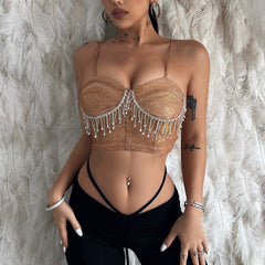 Off-The-Shoulder Rhinestone Tank Top