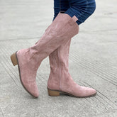 V-Neck Thick-Heeled Cowboy Boots