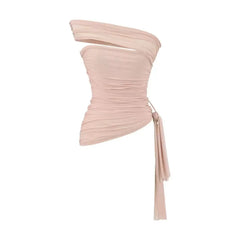 Haellen Neck Tie Cropped Top