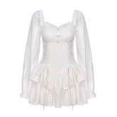 Long sleeve Lace-up Dress