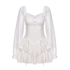 Long sleeve Lace-up Dress