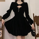 Long Sleeve Velvet Cocktail Party Dress