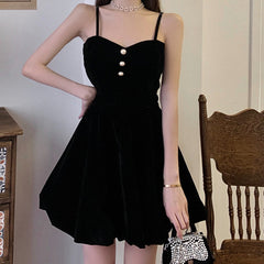 Long Sleeve Velvet Cocktail Party Dress