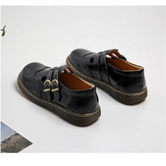Mary Jane Flat Leather T-Strap Uniform Dress Shoes
