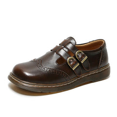 Mary Jane Flat Leather T-Strap Uniform Dress Shoes