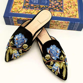 Flower Embroidery Mule Flats Shoes