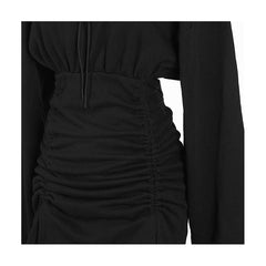 Off-shoulder Pleated Mini Dress