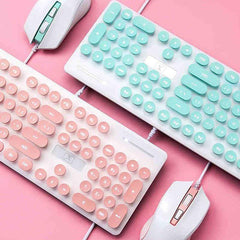 Pastel Round Button Wire Keyboard