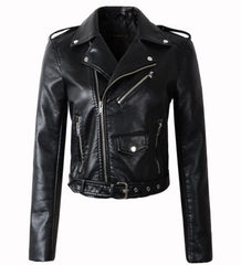 Leather Jackets Faux Motorcycle Moto Biker Coat Short Outwear
