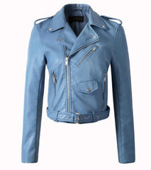 Leather Jackets Faux Motorcycle Moto Biker Coat Short Outwear