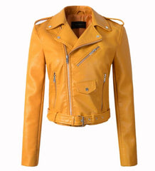 Leather Jackets Faux Motorcycle Moto Biker Coat Short Outwear