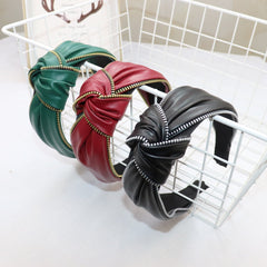 Kpop Zipper Leather Hairband