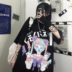 Pastel Goth Masked Harajuku Girl Tee