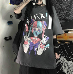 Pastel Goth Masked Harajuku Girl Tee