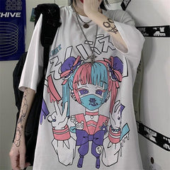 Pastel Goth Masked Harajuku Girl Tee