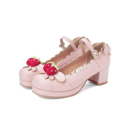 Princess Lolita Strawberry Mary Jane Shoes Plus Size