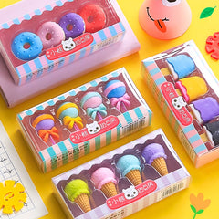 Lollipop Icecream Dessert Erasers Set