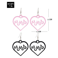 Pink Big Peach Heart Earrings