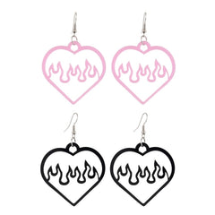 Pink Big Peach Heart Earrings