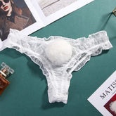 Sexy Lace Rabbit Tail G-string