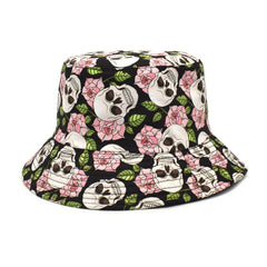 Harajuku Skull Rose Fisherman Hat