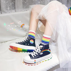 Kawaii Rainbow Canvas Shoes
