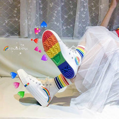 Kawaii Rainbow Canvas Shoes