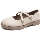 Round toe Japanese Preppy Style Flat Mary Jane Women's Shoes