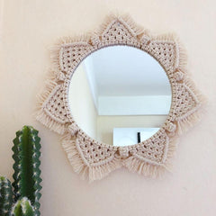 Dahlia Cotton Macrame Mirror