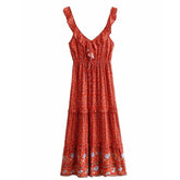 Nena Maxi Dress in Red