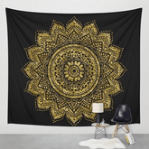 Golden Mandala Tapestry