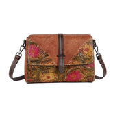 Embossed Flowers Messenger Bag