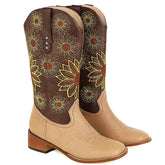 Sunflower Garden Embroidered Western Boots