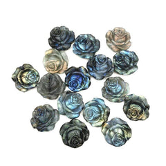 Hand Carved Labradorite Rose Gemstone