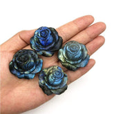 Hand Carved Labradorite Rose Gemstone
