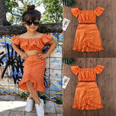 Eden Baby Girl Orange Two Pieces Set